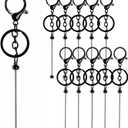 10Pcs Beadable Keychains Bars Beadable Keychains Making Kits for DIY Crafts Thank You Gifts (Black)