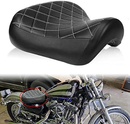 Sportster Driver Seat, PSLER Motorcycle Front Rider Driver Solo Seat Cushion for Sportster 883 1200 72 48 1983-2003, Diamond