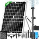 Solar Fountain Pump, 20 Watt Solar Powered Water Pump 350GPH Flow Adjustable with 4 Style Sprayers & Barrier Bag for Outdoor Ponds, Water Features, Fish Tank, Waterfall, Hydroponics, Pool