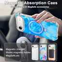 for iPhone Air Case/iPhone 17 Air Case,[Compatible with MagSafe][Invisible Magnetic Ring Stand],Slim Shockproof Wavy Women Girls Cover for Apple iPhone 17 Air 6.5"(2025),Blue/Gold