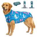 PetWarm Dog Surgery Shirts, Pet Coat's Inner Clothes, Substitute E-Collar and Cone, Dog Surgery Recovery Suit, Female Male Onesie for Dogs Spay Neuter, Dinosaur Pattern, Multi-Colored, XL