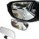 Ziciner Blind Spot Car Mirror, Adjustable 360 Rotation Auxiliary Convex Wide Angle Mirror, Auto Snap-On Clip for Car, Truck, SUV (White)