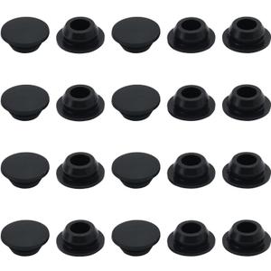 20PCS Rubber Plugs for Round Holes - 5/8"(16mm) Black Snap in Locking Hole Plugs, Rubber Hole Plugs for Automotive, Industrial & Furniture Waterproof Sealing Round Silicone Stopper