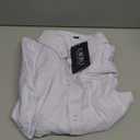 URRU Men's Muscle Dress Shirts Slim Fit Stretch Long&Short Sleeve Casual Button Down Shirt (Large)