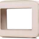 Clear Makeup Bag Women's Waterproof Travel Cosmetic Case and Toiletry Bag Portable Makeup Organizer Bag Car Essential with Zipper (Beige, M)