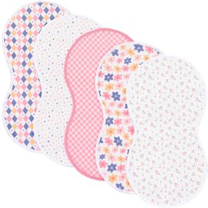 sleepyturtle Pack of 5,Baby Burp Cloths,Soft and Absorbent,Unisex,Easy to Use (Pink-ffg)