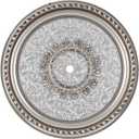 Large Ceiling Medallion, 31.5 Inch, Silver and Gold, Floral Embossed, for Light Fixtures and Chandeliers