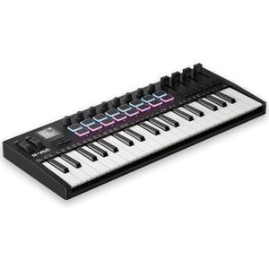 DaierTek Midi Keyboard Controller 37 Key Portable Mini Bluetooth & USB Midi Piano with 16 Backlit Drum Pad, 8 Knobs and Music Production Software for Beginners and Producers