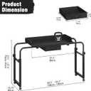 GiftGo Over Bed Table with Wheels, Recliner Table Bed Desk, Adjustable Height and Length Laptop Table with Storage Drawer Metal Leg for Bedroom Home Office Hospital (Black, 39.3" to 55.1")