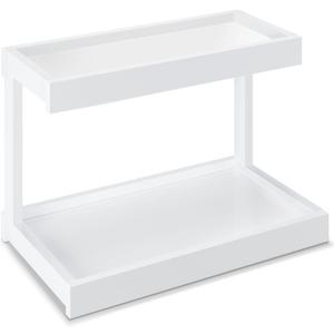 MARTY 2 Tier Spice Rack Organizer for Countertop, 15.8''L White Coffee Station/Bathroom Organizer Countertop, Counter Shelf Desktop Storage Organizer for Kitchen, Bedroom, Office (Medium)