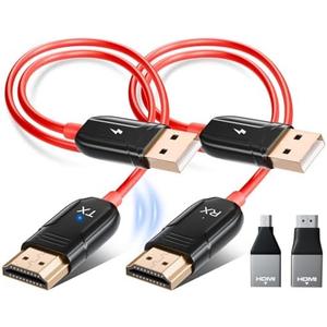 LXJADAP Wireless HDMI Transmitter and Receiver, 4K Decode 1080P@60Hz Ultra HD Video Output Wireless HDMI, 2.4G/5.8G Plug&Play for Streaming Video and Audio to Monitor from PC/Projector/Laptop/TV Box