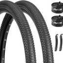 2-Pack Mountain Bike Tires & Tubes Set: 20/24/26-Inch Puncture-Protection MTB Tires with Heavy-Duty Butyl Inner Tubes & Tire Levers for Off-Road Cycling
