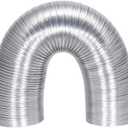 Eastman 8 Foot ArmorFlex Dryer Vent, Flexible Aluminum Duct with Clamps, Semi-Rigid, 69028