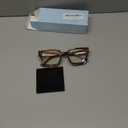 livho Oversized Blue Light Blocking Glasses for Woman and Men - Rectangle Fashion Glasses for Computer, Chic Preppy Frame (Amber Marble)