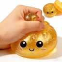 Dumpling Squishies, Glitter Dumpling Mystery Box, 2026 Upgraded Dumplings Stress Balls Fidget Sensory Balls, Squeeze Dough Ball Stress Relief Hand with Food Steamer, Relaxation Gift (Glitter Blue)