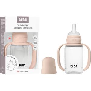 BIBS Sippy Bottle 150 ml Leak-Proof Toddler Cup with Easy-Grab Handles & Soft Silicone Spout BPA-Free Baby Training Cup - Blush