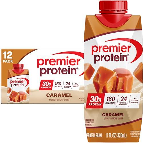 Premier Protein Shake, Caramel, 30g Protein, No Added Sugar, 24 Vitamins & Minerals to Support Immune Health, 11 fl oz, 12 Pack (BBD - 09/09/2027)