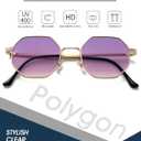 PORADAY Square Sunglasses for Women Men Retro Octagon Metal Sun Glasses Vintage Polygon Shades