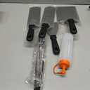 6pcs Griddle Accessories Kit, Heavy Duty Stainless Steel Griddle Tools Spatulas Set for Blackstone - Commercial Grade Flat Top Grill Accessories - Great for Outdoor BBQ