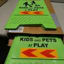 XPCARE 24 Inch Kids Playing Sign, 2 Pack, Green, Plastic, Safety Sign, Traffic, Functional, Attention-Grabbing
