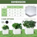 Steel Planter Box-24"x24"x24"-Large Square Planter Box-Outdoor Indoor-White Metal Planter Box Cube Steel Planters Heavy Duty Commercial Residential for Porch Patio Home Garden Hotel
