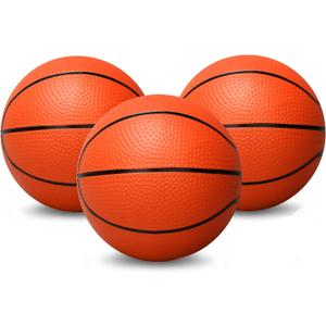 Amarlozn 5" Mini Foam Basketball Set, 3 PCS Orange, Ideal for Kids, Toddlers, Beach, Pool, Indoor & Outdoor Play