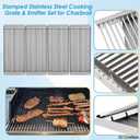4 x 18 7/16" x 7 5/8" Stamped Stainless Steel Cooking Grate & Emitter Set for Charbroil Tru-Infrared Pre-2015 463271314 463241414 463271313 466241413 463224912 for Charbroil Grill Replacement Parts