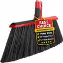 Heavy Duty Angle Broom with 58 Long Handle, 14 Wide Stiff Bristles for Indoor & Outdoor Sweeping, Garage, Patio, Deck, Concrete & Debris Removal