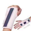 Wrist Brace for Carpal Tunnel Night Support with 2 POM Stays, Wrist Splints Left/Right Hand Stabilizer Adjustable Wrist Support for Tendonitis Arthritis Pain Relief (Rosepink-Left, M)