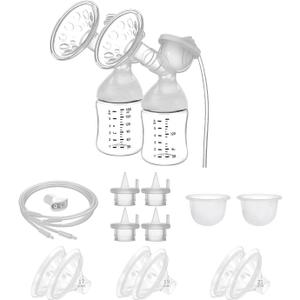 Breast Flange Kit Replacement Full Set Compatible with Babybuddha Zomee Z1 Z2 NCVI 8782/8780 Breastpump incl 17/19/21/22mm Cushion Insert 24mm Flange Replacement Parts/Accessories