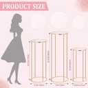 Cylinder Stands for Party, 3Pcs Gold Cylinder Pedestal Stand, Cilindros Para Fiestas Cake Table Stand Parties Metal Round Cylinder Display Plant Stand Tables for Weddings Birthday Party Decorations