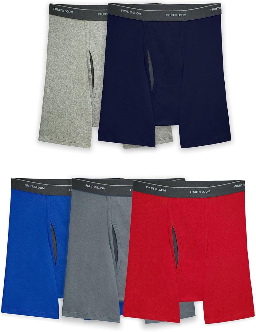 Fruit of the Loom Men's Coolzone Boxer Briefs, Moisture Wicking & Breathable, Assorted Color Multipacks (Large)