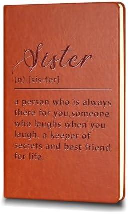 JOHSBYD Sister Gifts Leather Notebook From Sister Women Friends Sister to Sister Journal Notebook Birthday Christmas Gifts for Sisters Soul Sister (sister) Set of 2