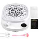 Nail Dust Collector, heemeei Protable 10 Speeds Dust Collector Nail Tech with 30 Pcs Disposable Filter Papers, 6000RPM Powerful Lightweight Nail Vacuum for Beginner Acrylic Nail Manicure Home Salon