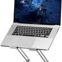 Foldable Portable Laptop Computer Stand, Well-Built Adjustable Folding Anti-Skid Raise Tilt Align Ergonomic Tablet Strong Laptop Mount Stands Notebook Compatible with iPad All Laptops (Silver)