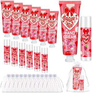 Demissle 36 Sets Galentine's Day Gifts Bulk 36 Lip Balm and 36 Hand Cream Gift Set Galentine's Day Party Favors Supplies Gift Ideas for Adults Friends Women Her Teacher Staff Nurse Coworker