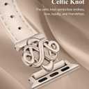 Wearlizer Slim Leather Band Compatible with Apple Watch Bands Women 38/40/41/42/44/45/46/49mm, Fancy Dressy Designer Thin Strap with Celtic Knot for iWatch Series 11 10 9 8 7 6 5 4 3 SE/Ultra 3 2 1