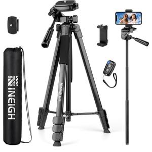 Phone Tripod, 83 Cell Phone Tripod for iPhone, Tall Tripods Selfie Stick with Remote Extendable Phone Holder Stand for Camera Photo Video Recording (Black)