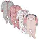 Gerber Baby Girls 3 Pack Sleep 'N Play Footie Bear Pink 6-9 Months