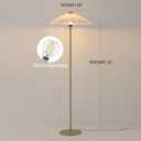 Pleated Fabric Floor Lamp with Warm Light for Living Room Bedroom Gold
