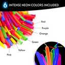 Glow King Neon Tying Balloons - Fluorescent Neon Glow Party Balloons for Tying Balloon Animals - Blacklight Reactive Party Supplies - Neon Party Decorations for Black Light Parties - (75)