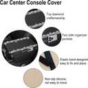 NBTEPEM Bling Car Center Console Cover, Leather Car Arm Rest Cover Cushion with 2 Storage Bags, Universal Auto Armrest Protector Storage Box, Bling Accessories Interior for Most Vehicles (Silver)
