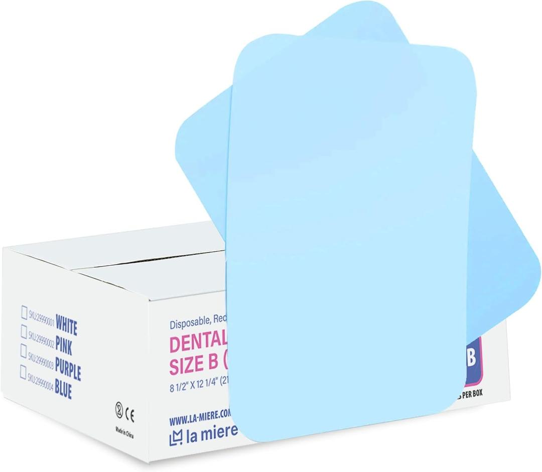 LA MIERE 1000P Disposable Tray Liners, Dental Tray Covers for Size B, Medical Tray Paper, Single Use Paper Sheets, Blue