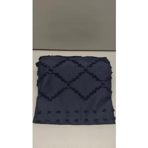 Navy Blue Shower Curtain Boho Shower Curtains Fabric, Tufted Chevron Textured Striped Modern Minimalist Cloth Shower Curtain for Bathroom, 72 x 72