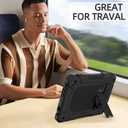 MENZO All-New Case for 8" Tablet, Slim Shockproof Rugged High Impact Protective Case with Kickstand, Black