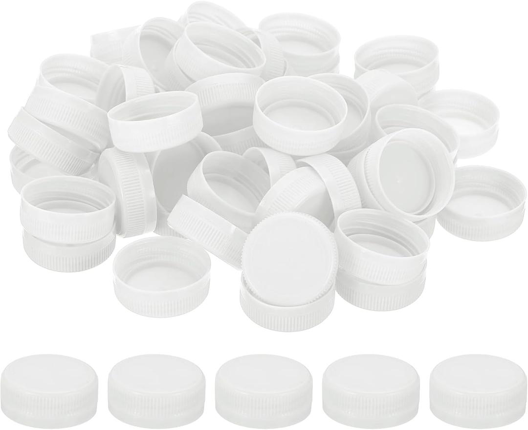PATIKIL 38mm/1.5" Inner Plastic Bottle Cap, 100Pcs Replacement Screw Bottle Cap Storage Jug Lids for Craft DIY Juice Water Milk, White