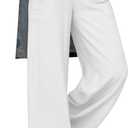 Womens Casual Wide Leg Pants Solid High Waisted Loose Cozy Pants Comfy Lightweight Pants with Pockets 160