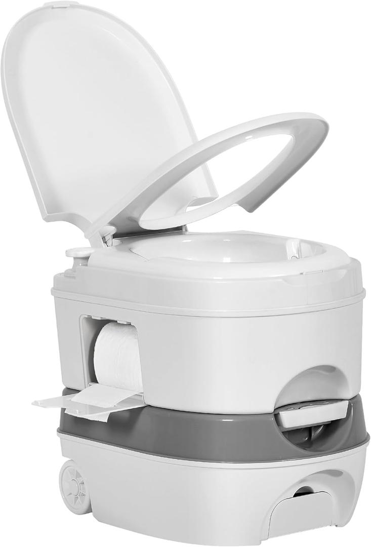 YITAHOME 6.34 Gallon Portable Toilet for Camping, RV Travel Porta Potty Leak-Proof with Press Flush Pump, Paper and Detergent Collection, Rotating Spout for Adults, Boating, Hiking, Trips