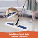 CLEANHOME 24" Heavy-Duty Commercial Dust Mop for Hardwood Floors & Large Areas - with 2 Microfiber Pads, Reinforced Telescoping Handle for Stable Cleaning in Homes, Garages & Commercial Spaces
