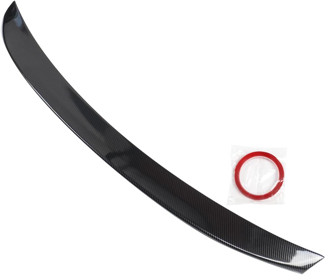 Rear Trunk Lid Spoiler Wing for 2018 2019 2020 2021 2022 2023 Kia Stinger, V-Style Carbon Fiber Black